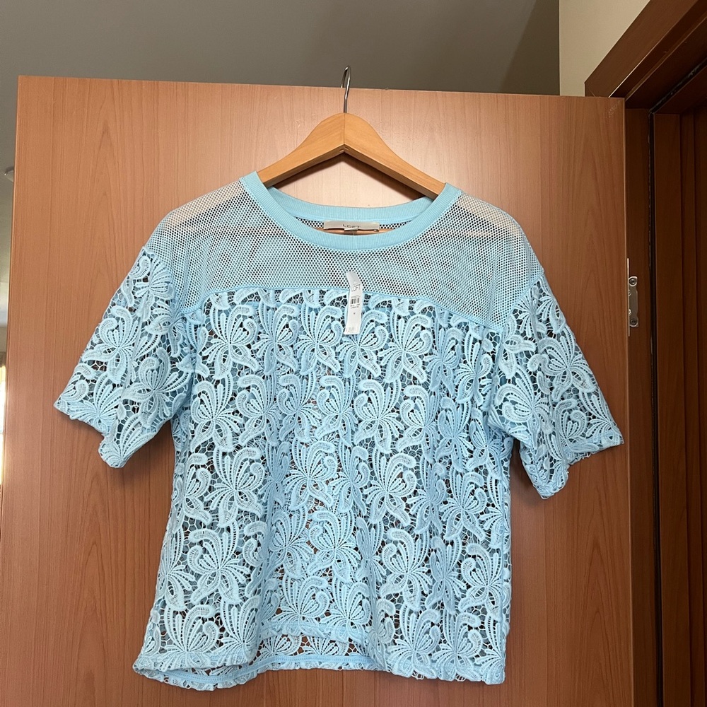 LOFT Lace Blossom Mesh Top